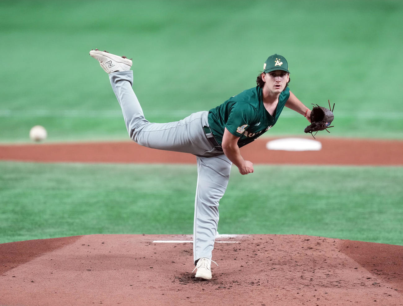 韓国対オーストラリア　オーストラリアの先発クーパーバサラキズ（撮影・たえ見朱実）