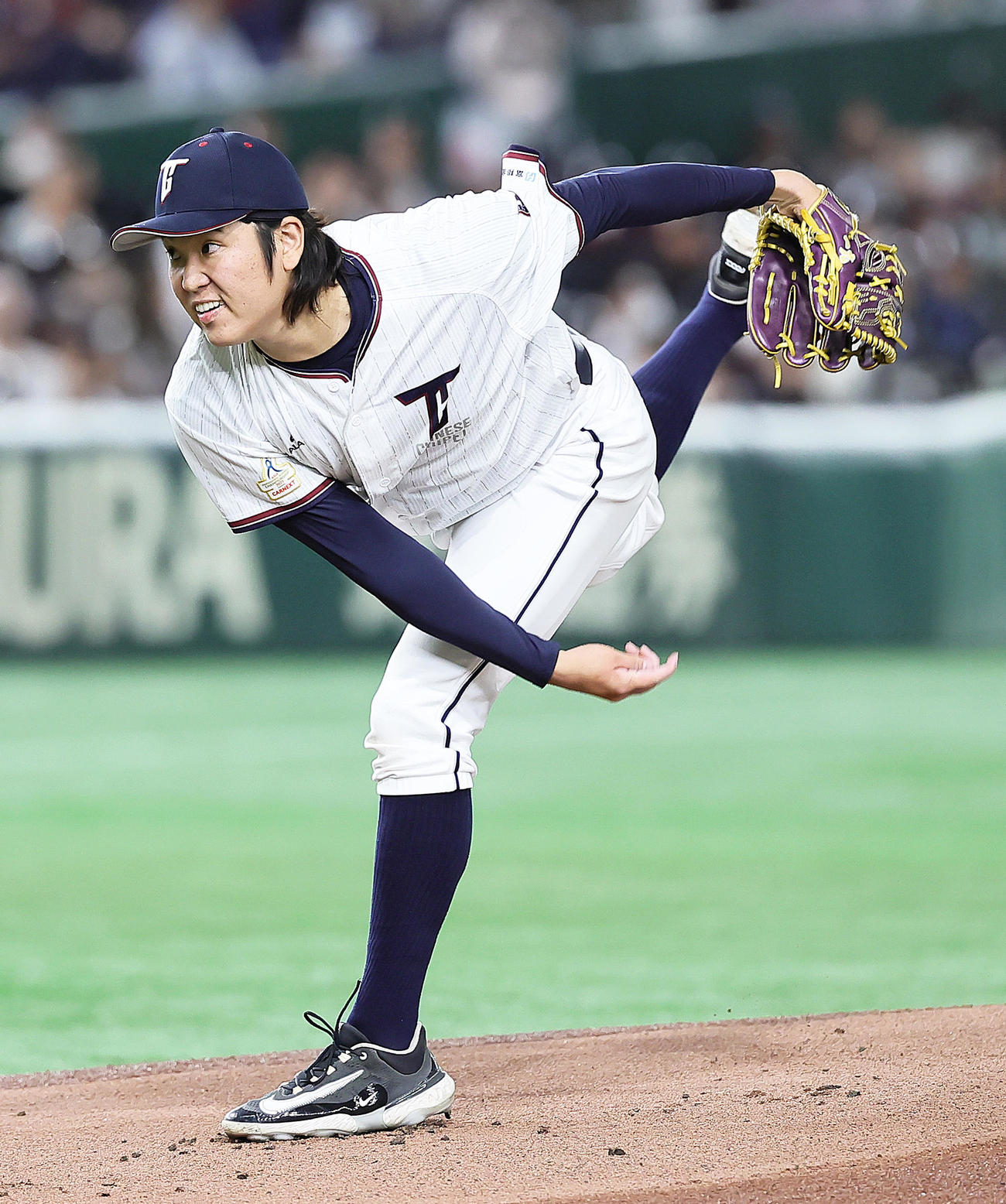 日本対台湾　台湾先発の古林叡煬（撮影・足立雅史）