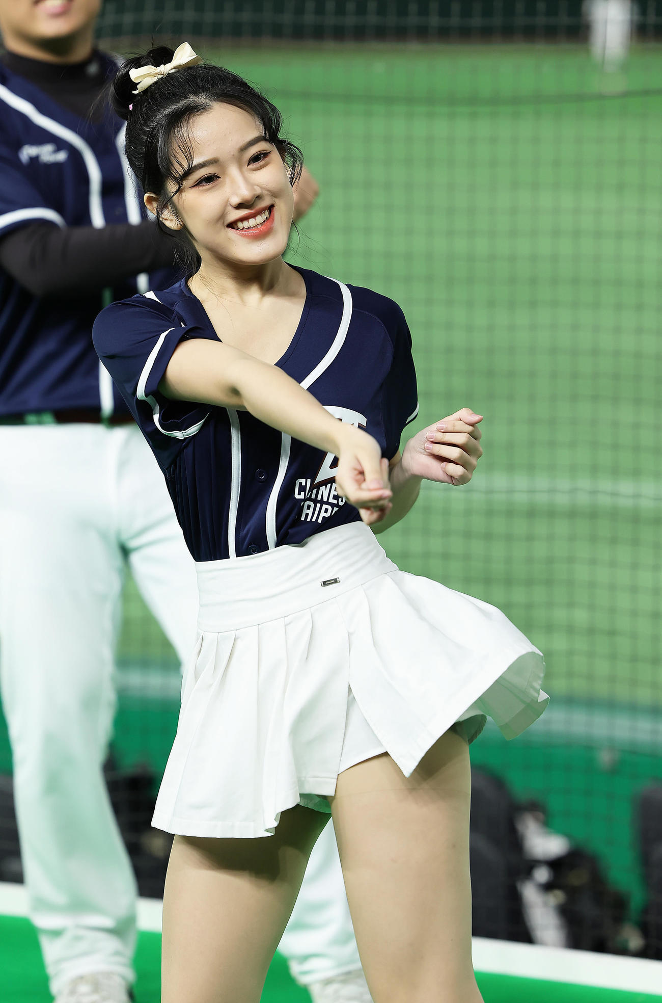 オーストラリア対台湾　スタンドでダンスを披露する台湾のチア（撮影・足立雅史）