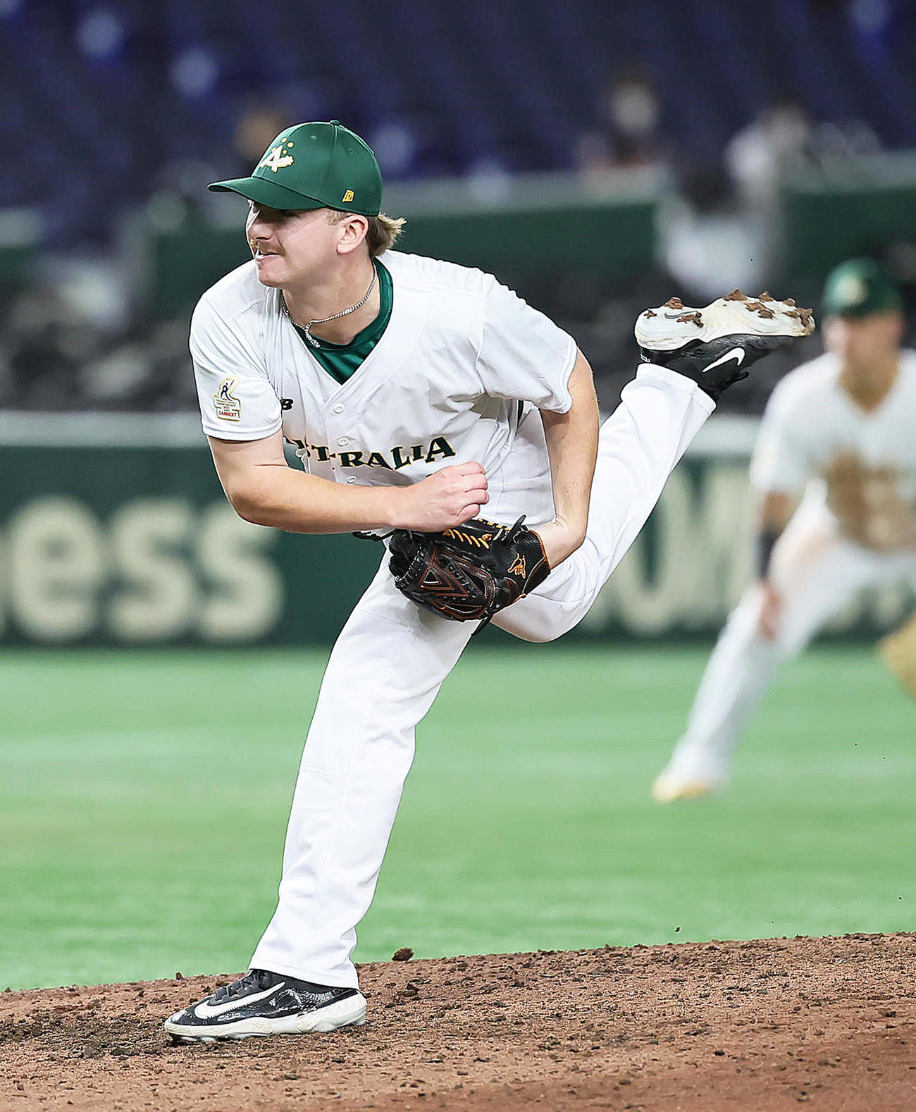 オーストラリア対台湾　オーストラリア4番手のパーソンズ（撮影・足立雅史）