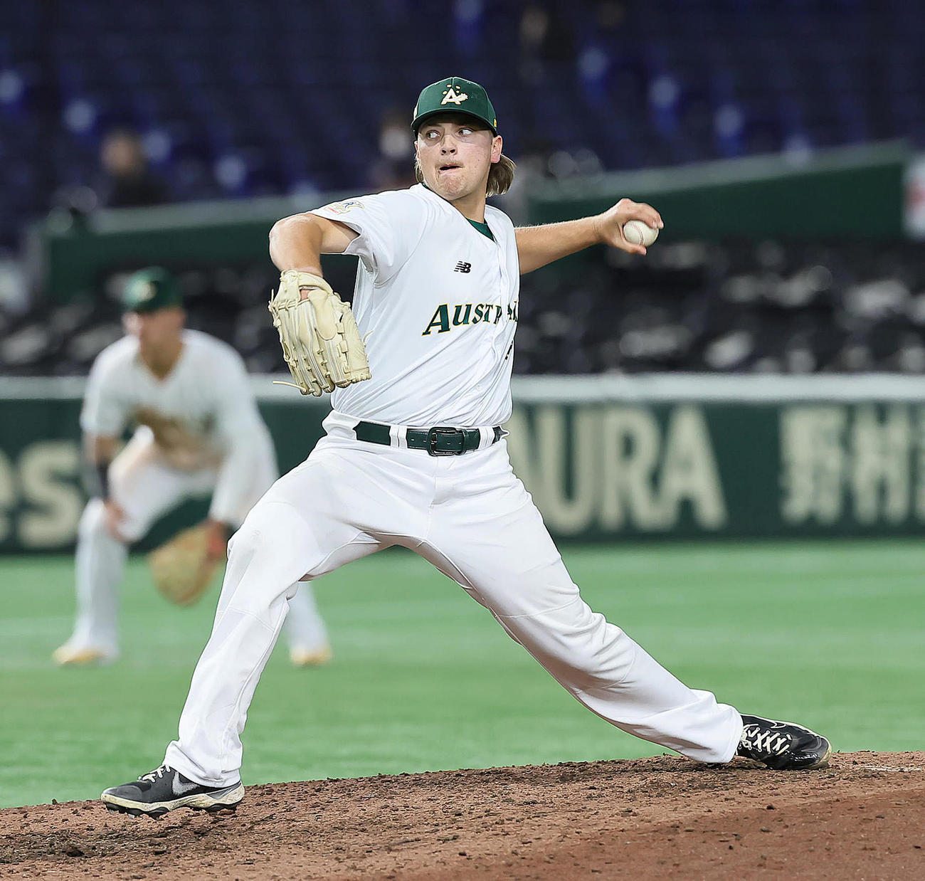 オーストラリア対台湾　オーストラリア5番手のシェリフ（撮影・足立雅史）