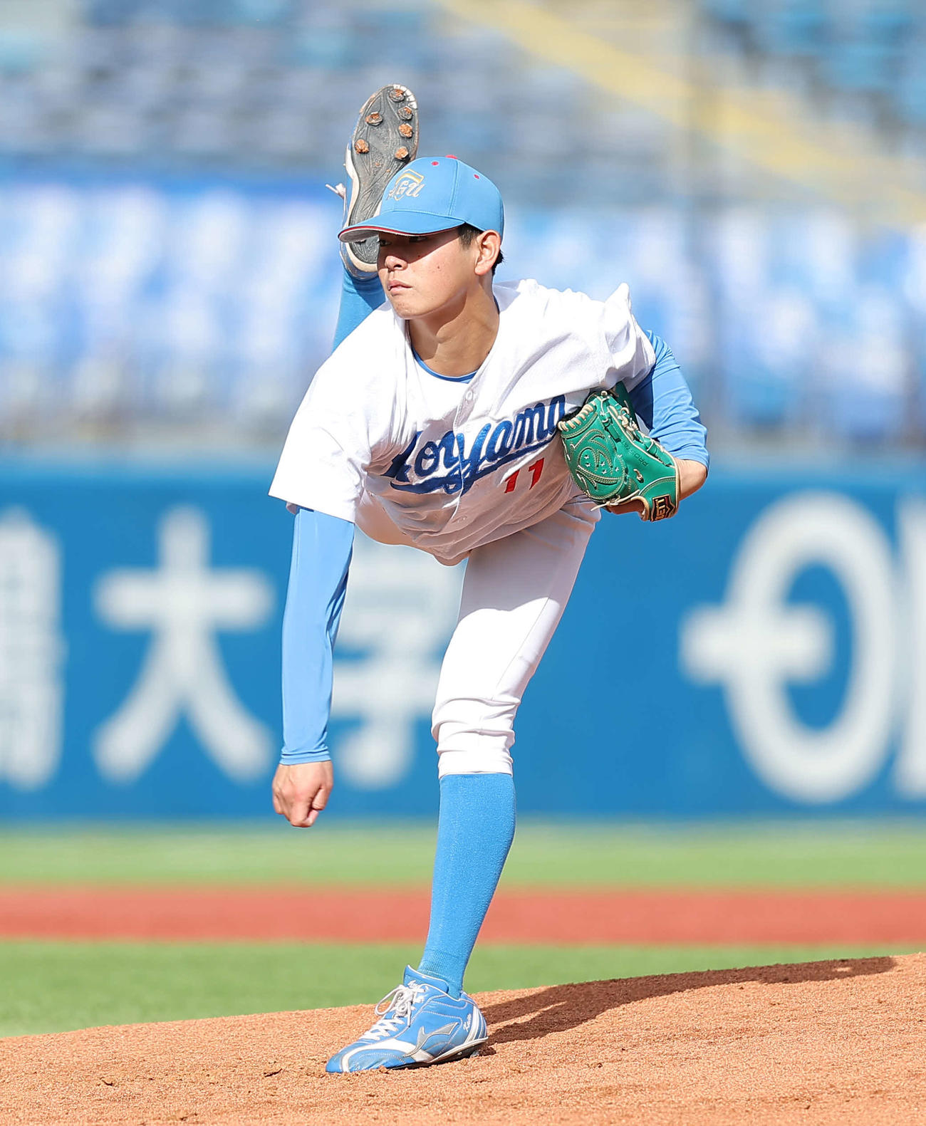 青学大対日本文理大　先発登板する青学大・下村（撮影・河田真司）
