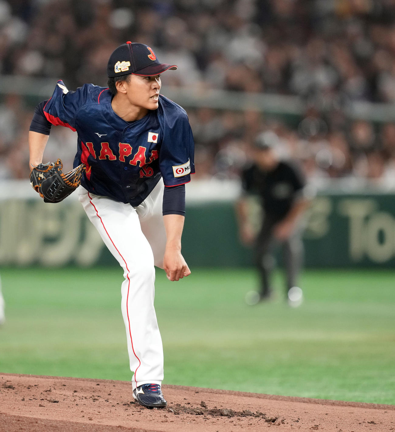 日本対オーストラリア　日本の先発早川（撮影・たえ見朱実）