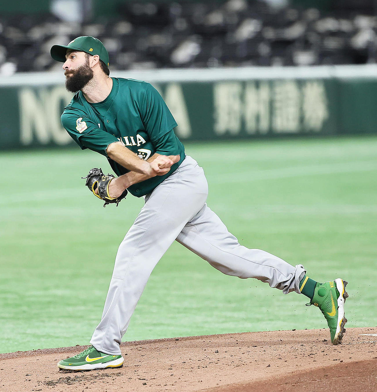 台湾対オーストラリア　オーストラリア先発のホランド（撮影・足立雅史）