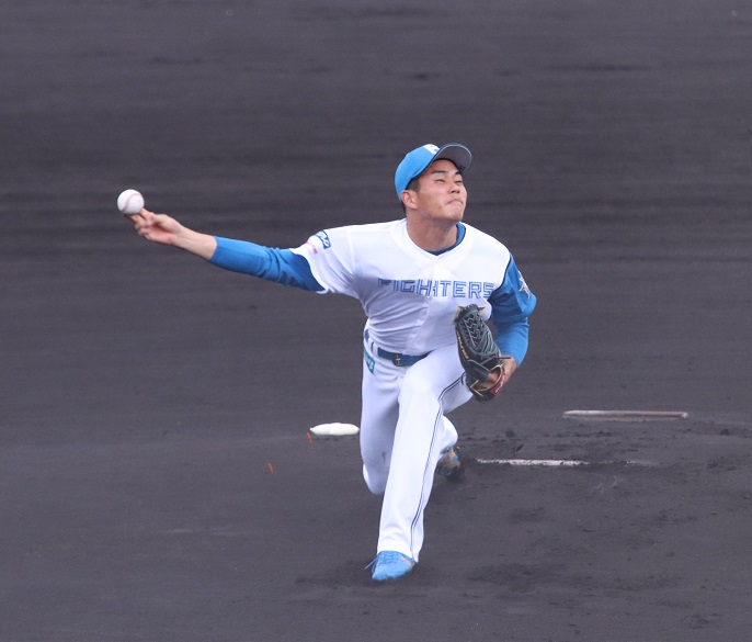 日本ハム宮内春輝（2023年10月14日撮影）