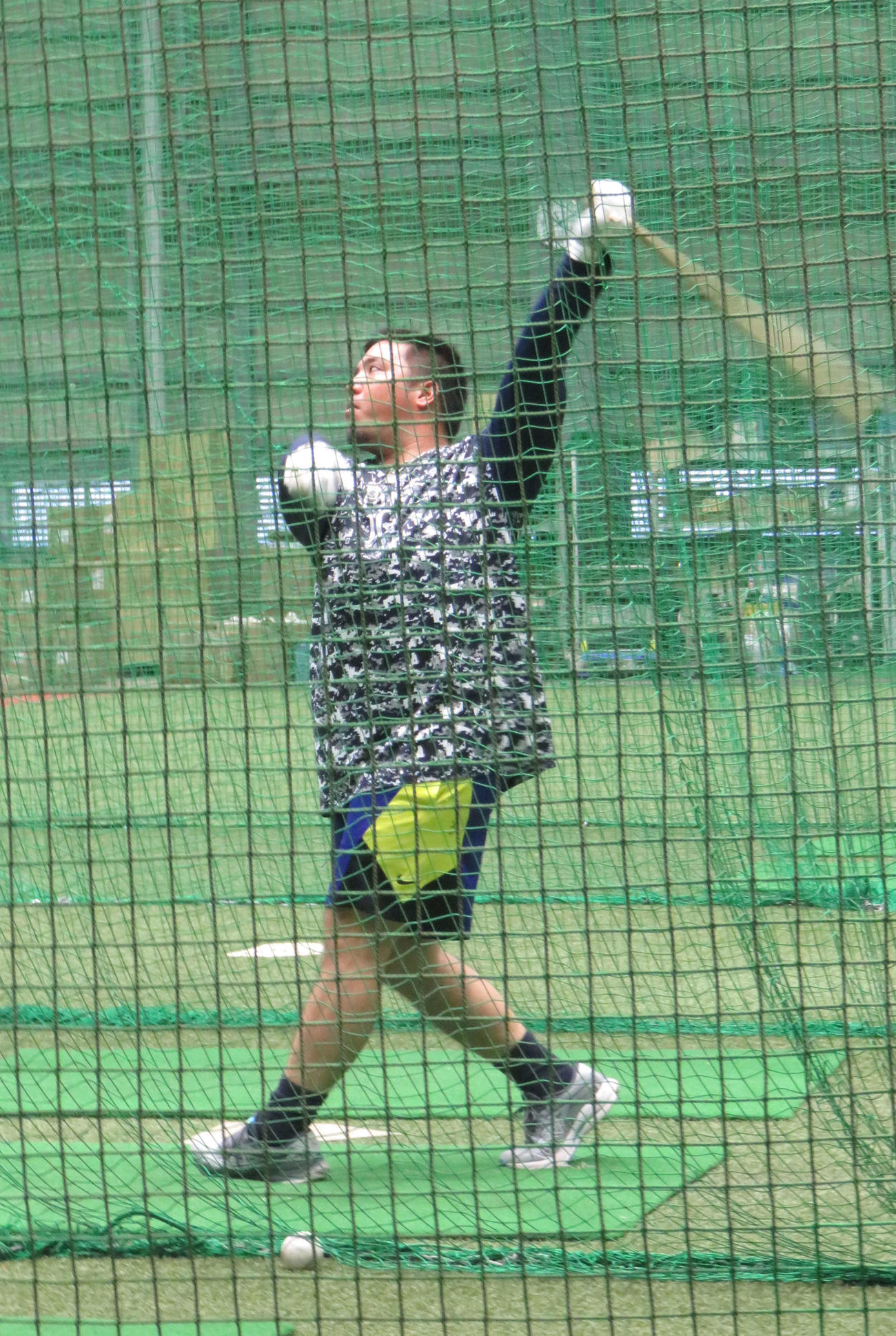 打撃練習する山川穂高（2023年11月1日撮影）