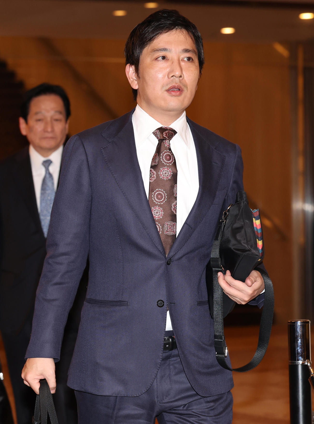 オーナー会議に出席する広島松田オーナー代行（撮影・野上伸悟）