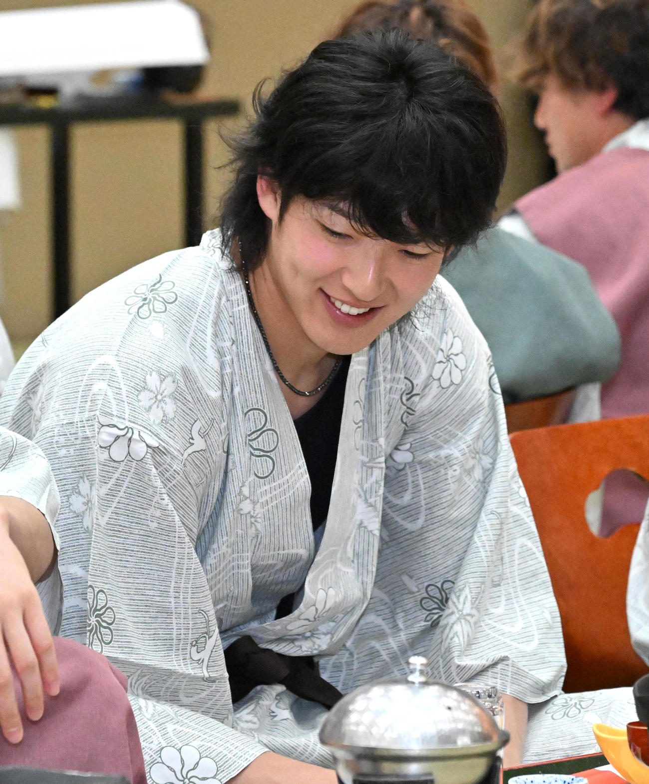 選手会納会に参加するオリックス山崎颯（撮影・石井愛子）