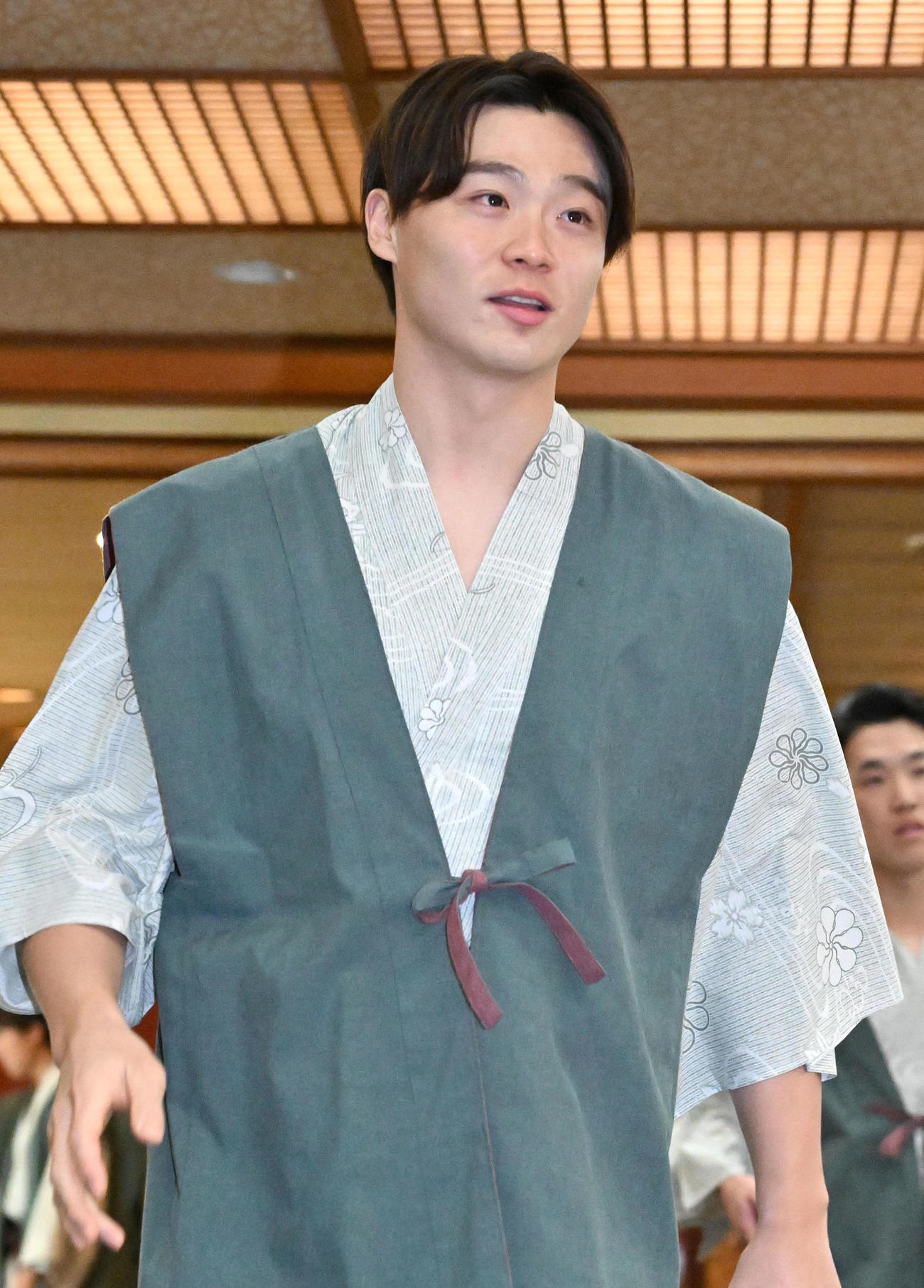 選手会納会に参加するオリックス山崎福（撮影・石井愛子）