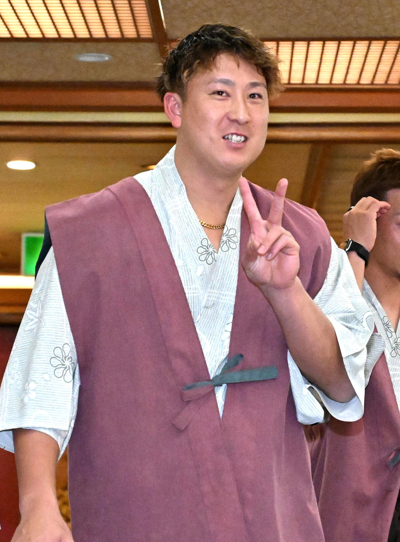 選手会納会に参加するオリックス杉本（撮影・石井愛子）