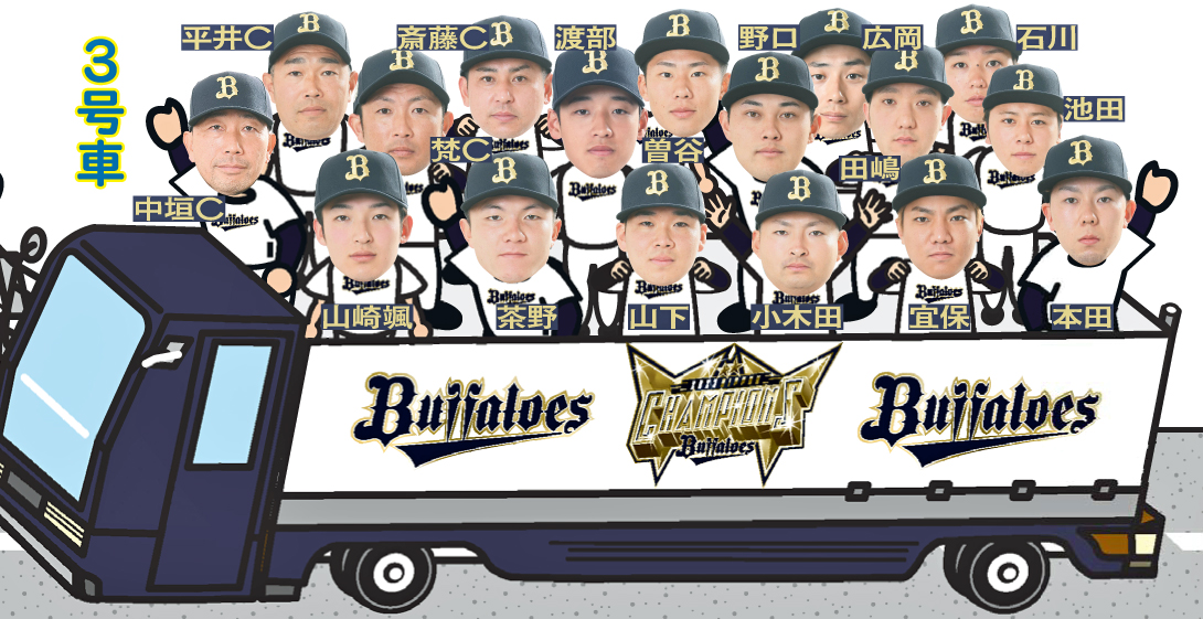 オリックス優勝パレード3号車