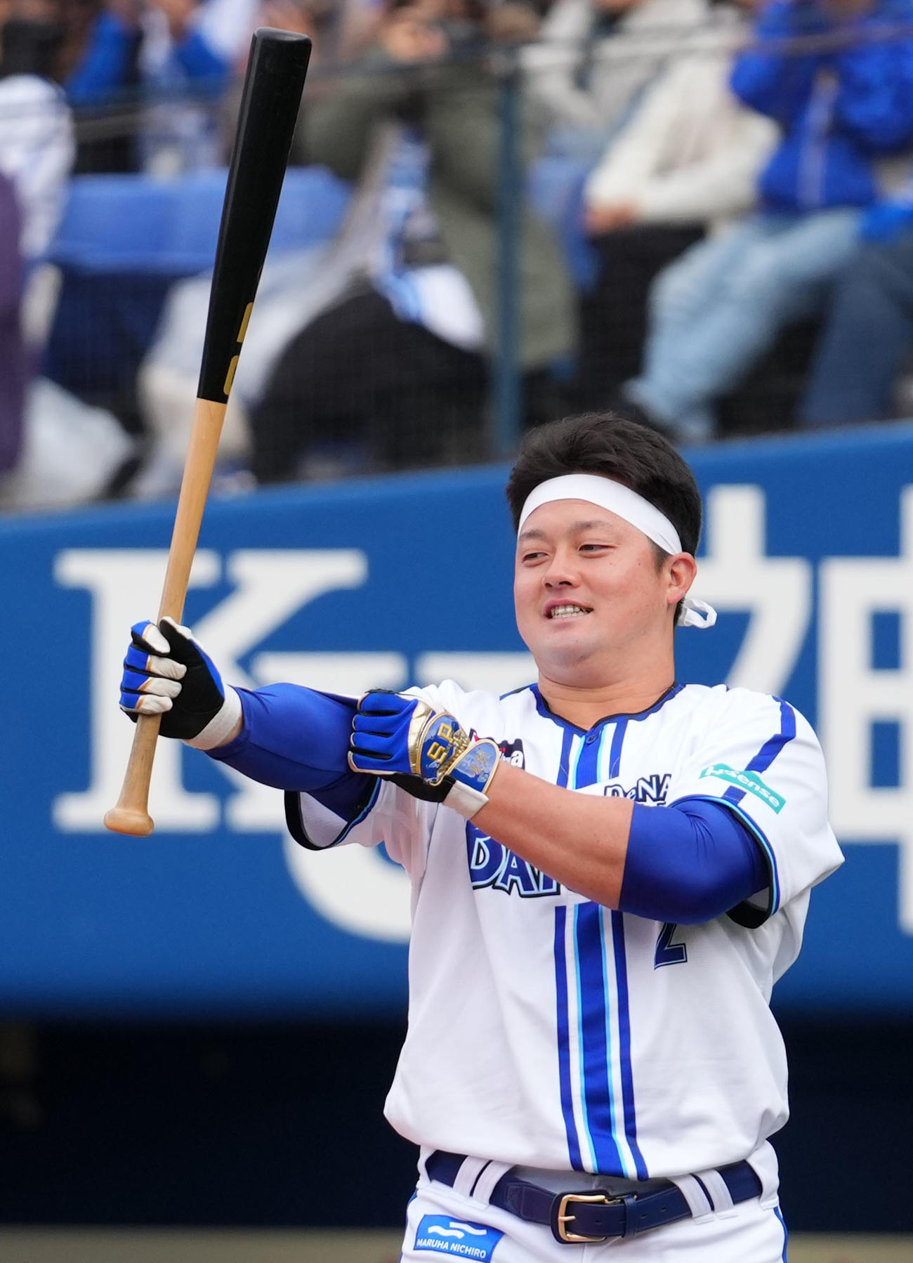 ホームラン競争に登場したDeNA牧（撮影・横山健太）