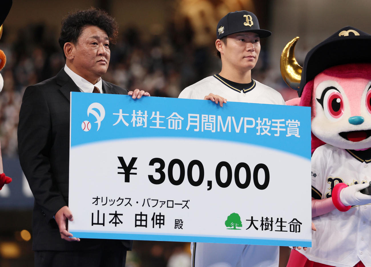 9、10月の月刊MVPを受賞した山本（撮影・加藤哉）
