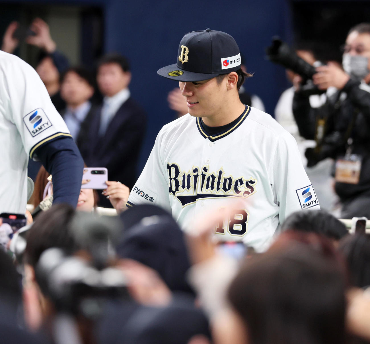 「Bsファンフェスタ2023」に参加する山本（撮影・加藤哉）
