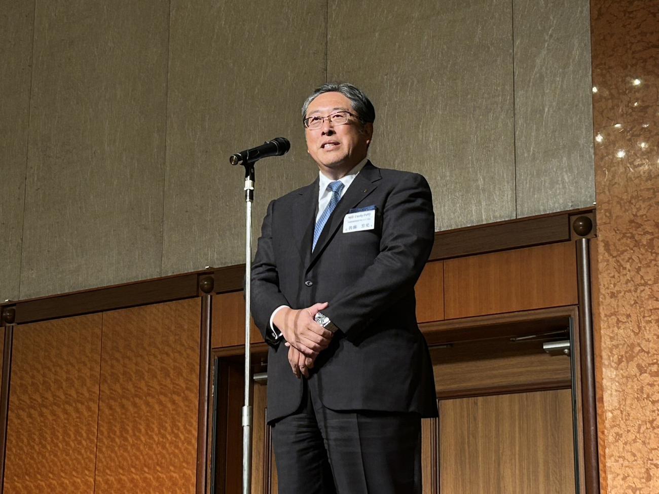 球団納会パーティーに出席したソフトバンク後藤球団社長兼オーナー代行（球団提供）
