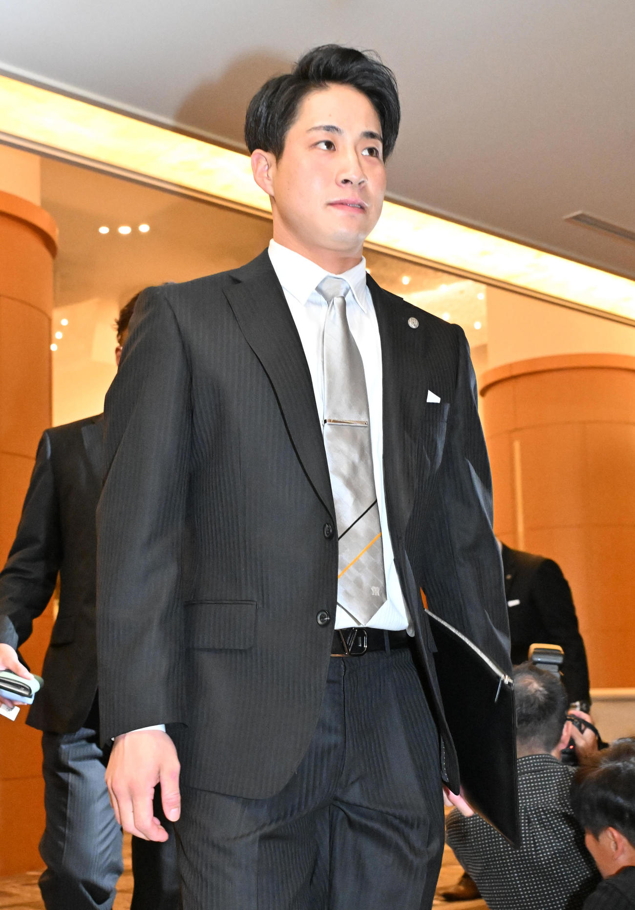 納会に出席する木浪（撮影・石井愛子）