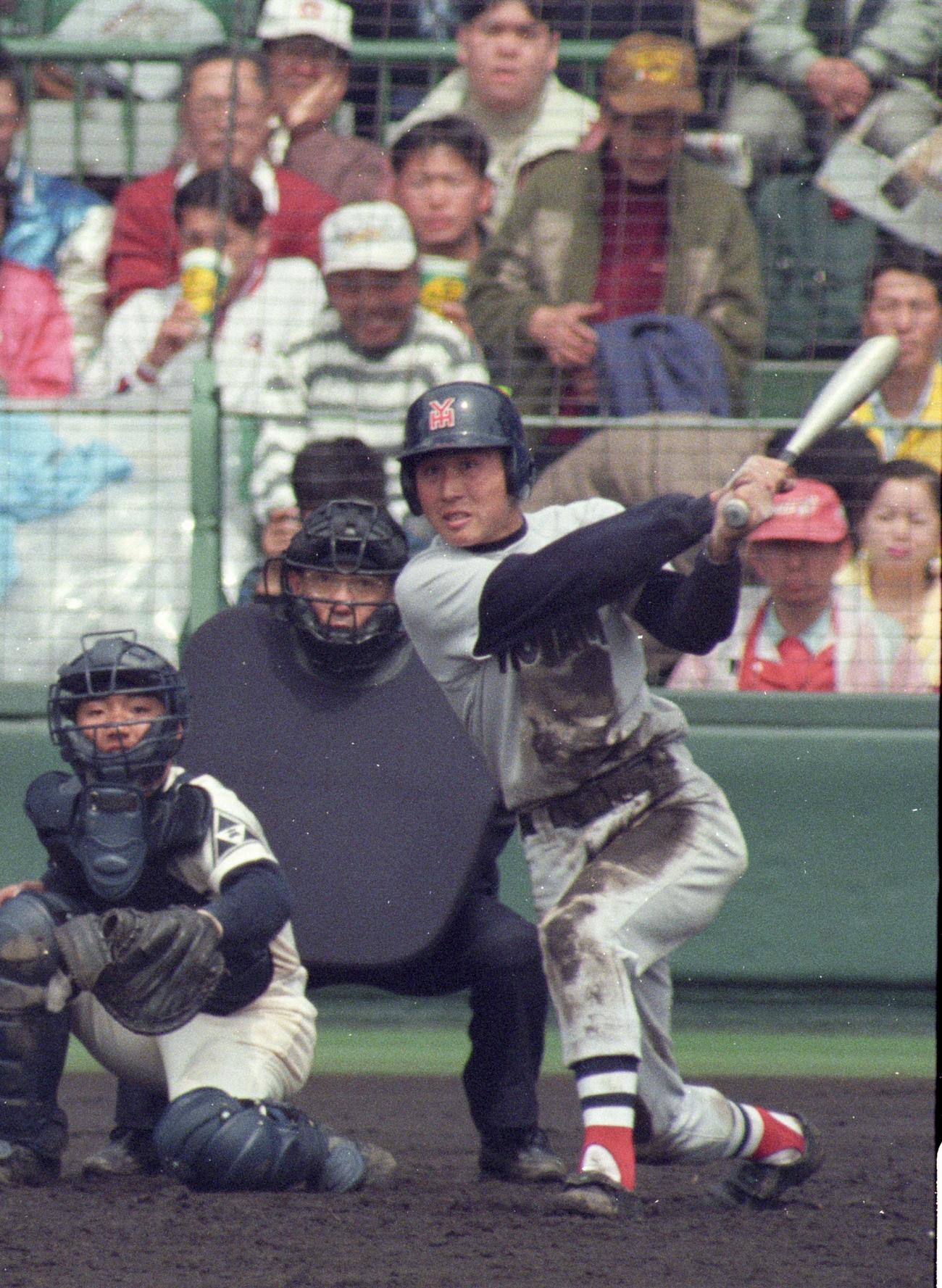 横浜高時代の阿部真宏コーチ（1996年撮影）