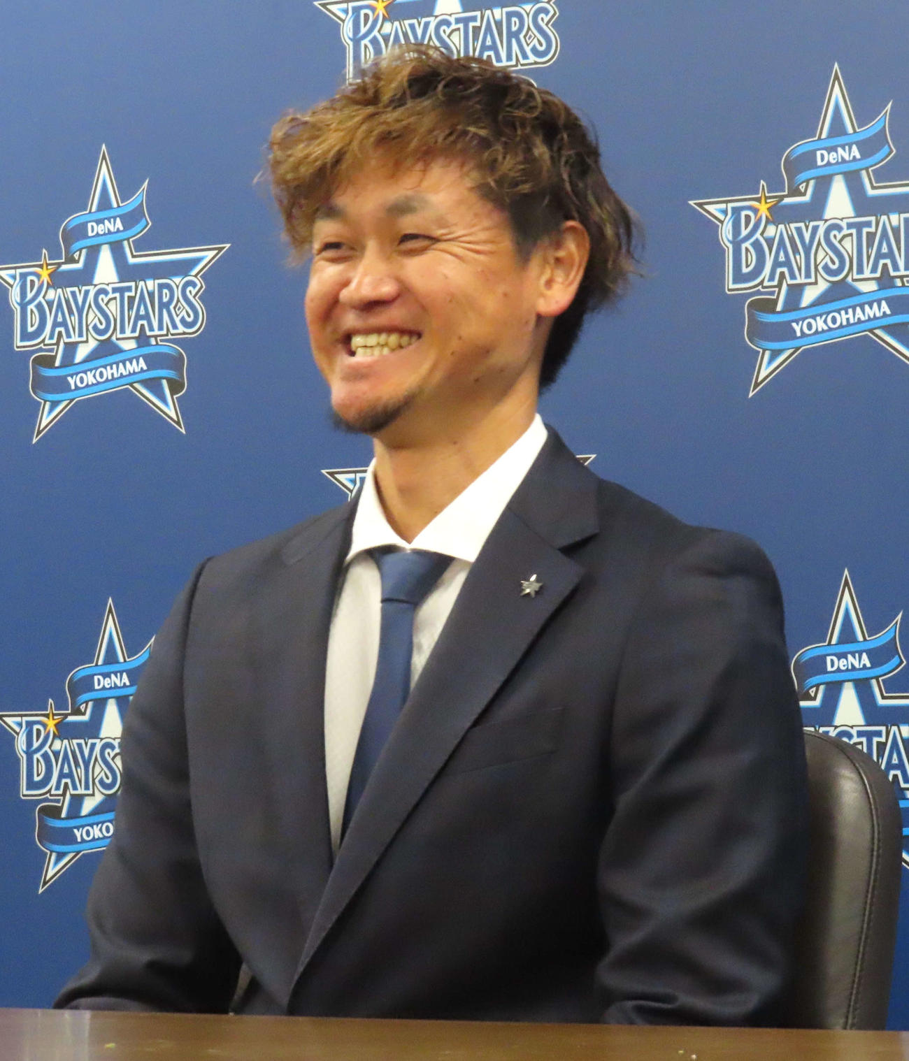 契約更改交渉に臨んだDeNA大和（撮影・黒須亮）