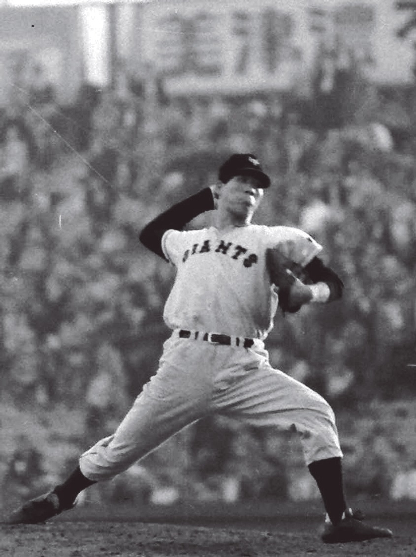 巨人のジャイアント馬場（当時、馬場正平投手＝1957年10月撮影）