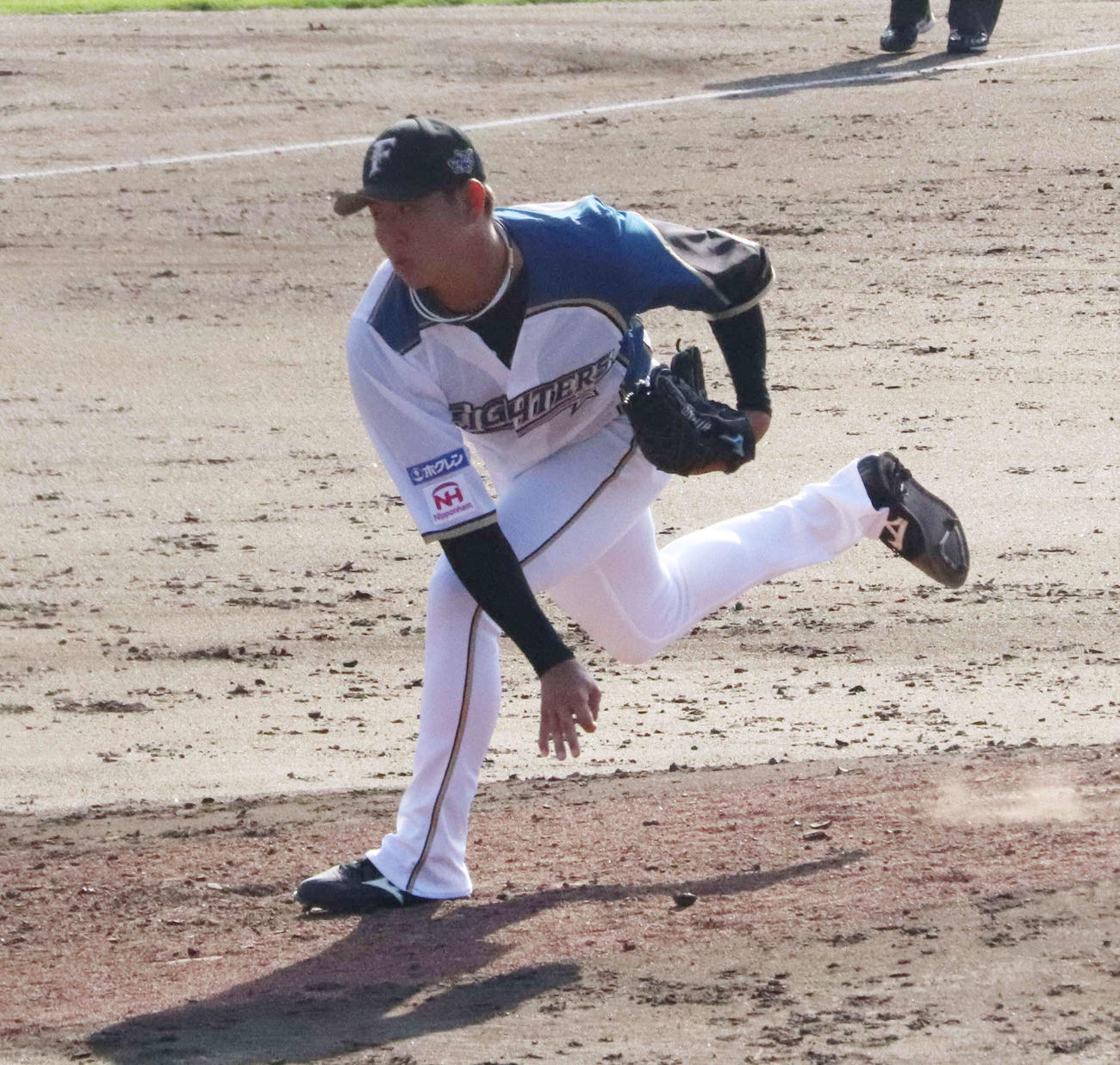 21年9月、イースタン・リーグ巨人戦で、投手転向後初実戦に臨んだ日本ハム姫野
