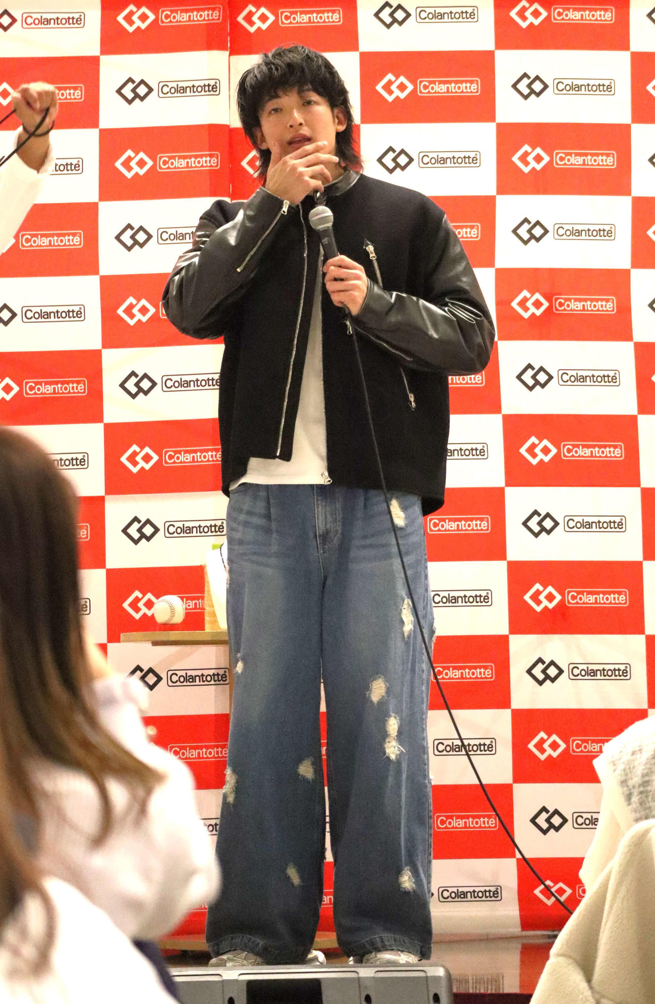 トークショーに出席したオリックス山崎颯（撮影・村松万里子）