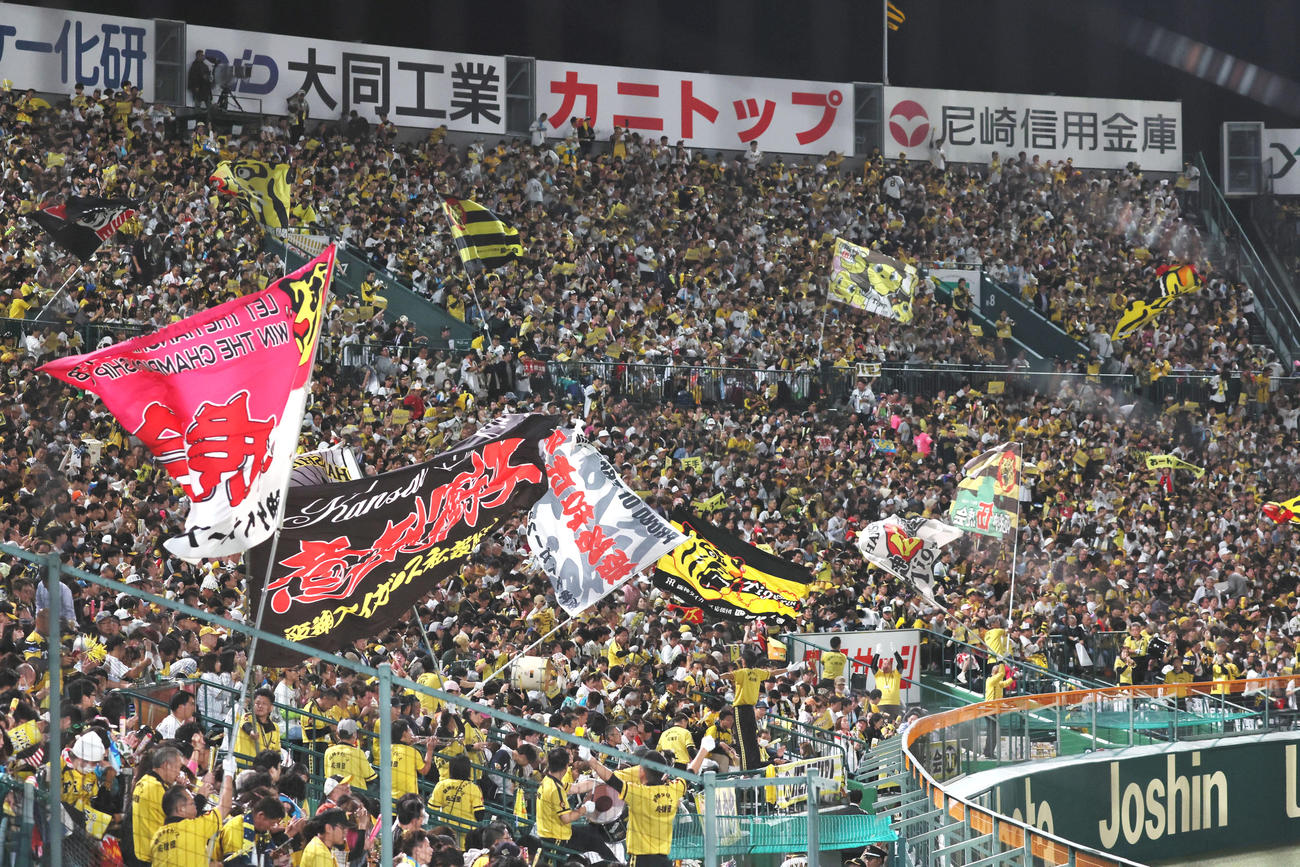 盛り上がる阪神ファン（2023年10月撮影）