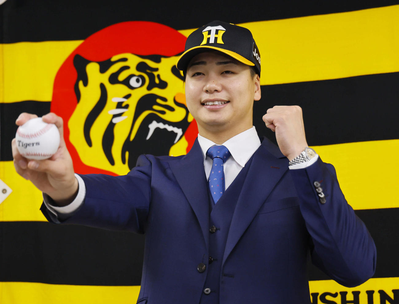 現役ドラフトで阪神に入団した漆原（撮影・藤尾明華）