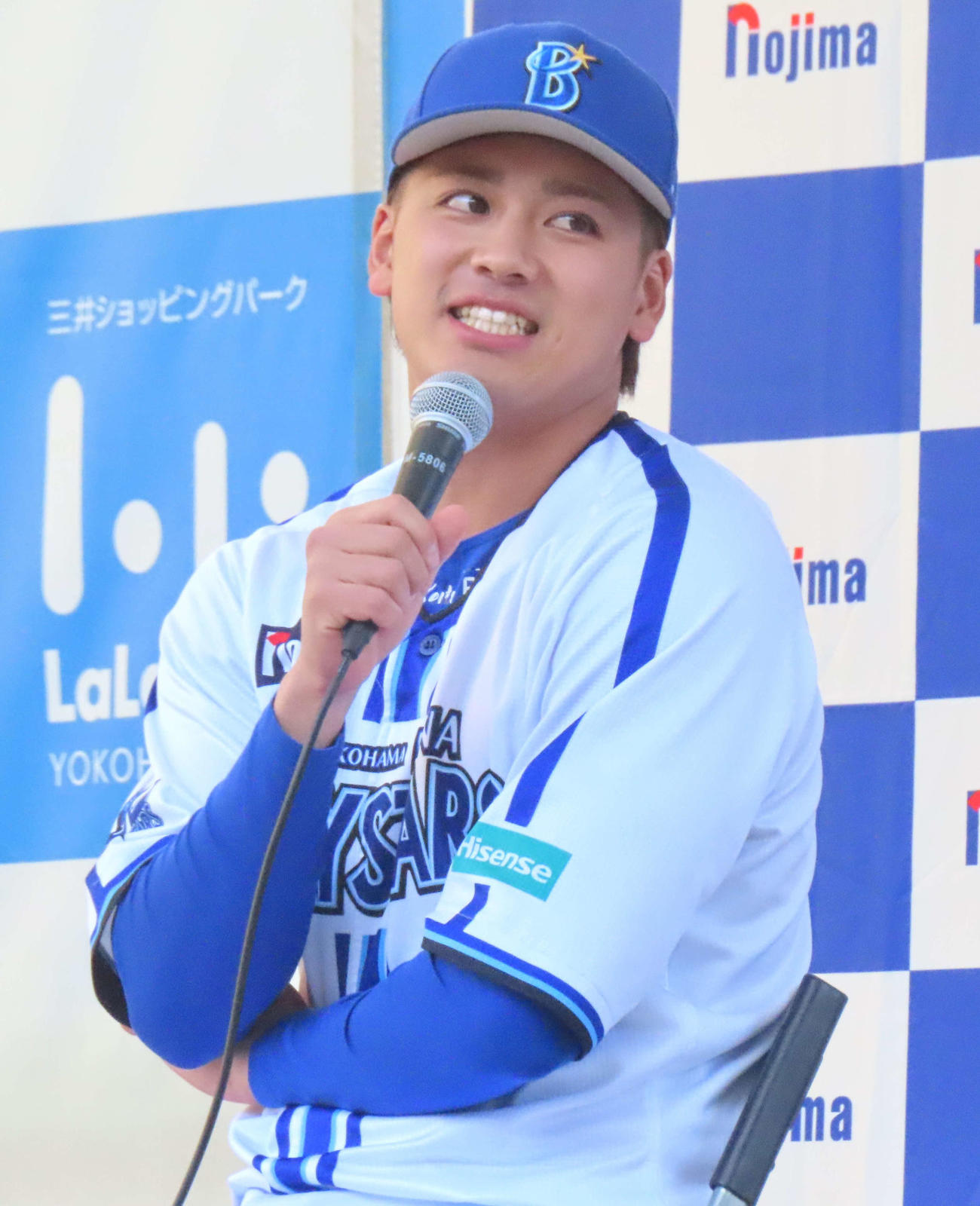 トークショーに参加したDeNA森（撮影・黒須亮）