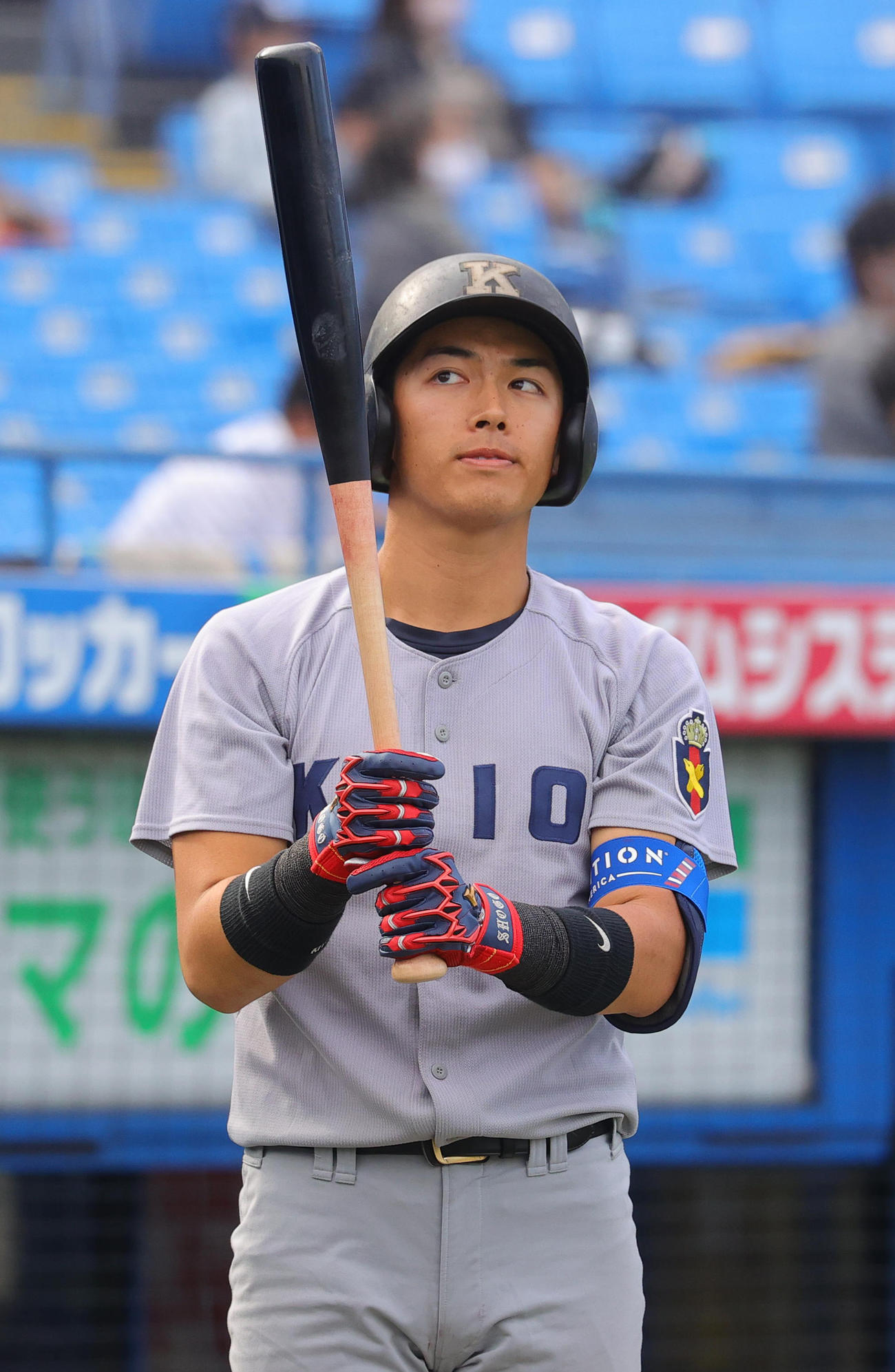 東京6大学秋季フレッシュトーナメント　慶大対明大　慶大・清原正吾（2022年11月7日撮影）