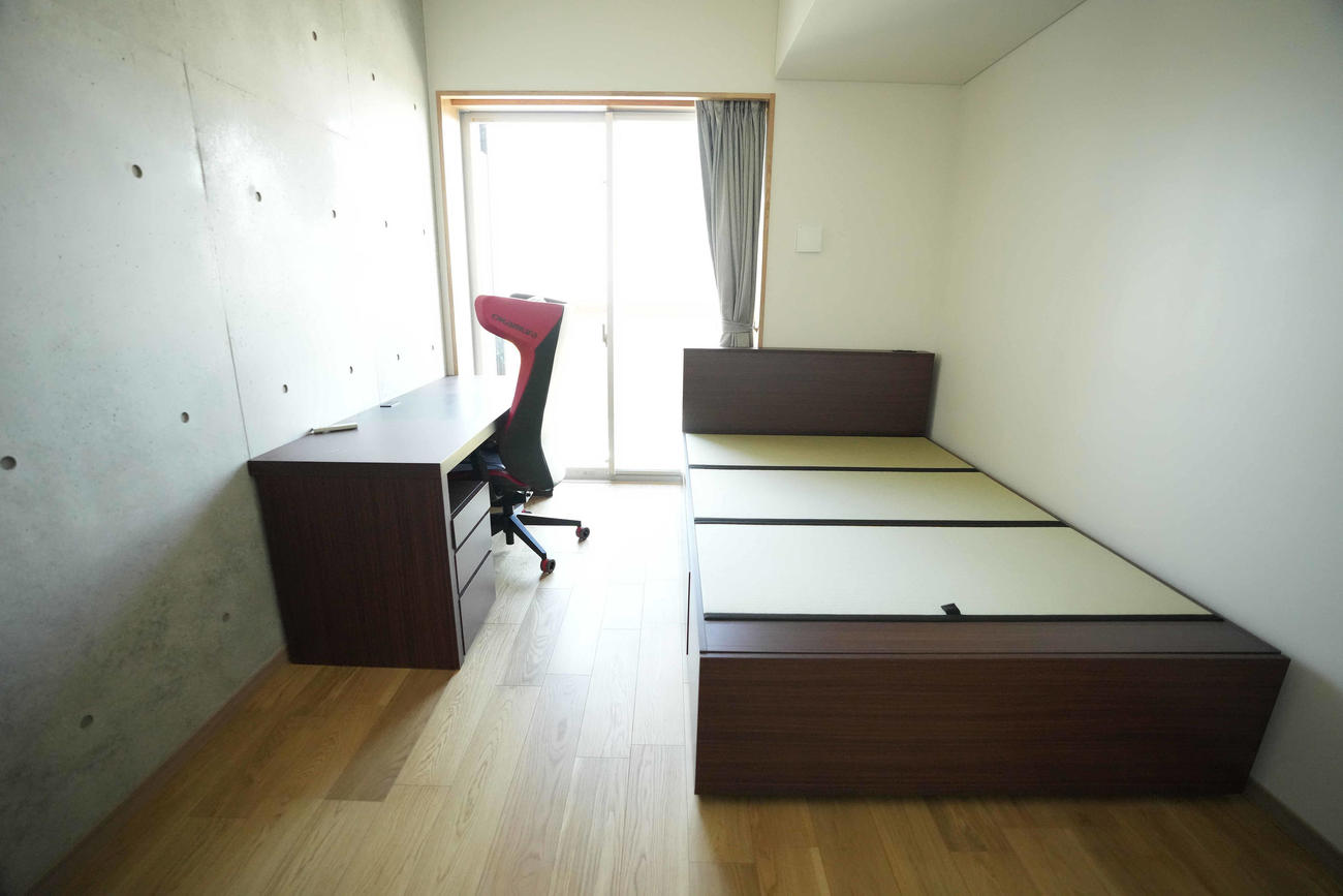 新ジャイアンツ寮の西舘が入寮予定の部屋（撮影・鈴木みどり）