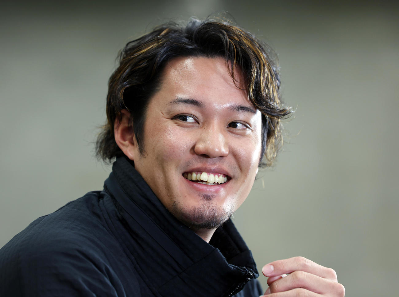 オリックス森と対談する藤浪（撮影・加藤哉）