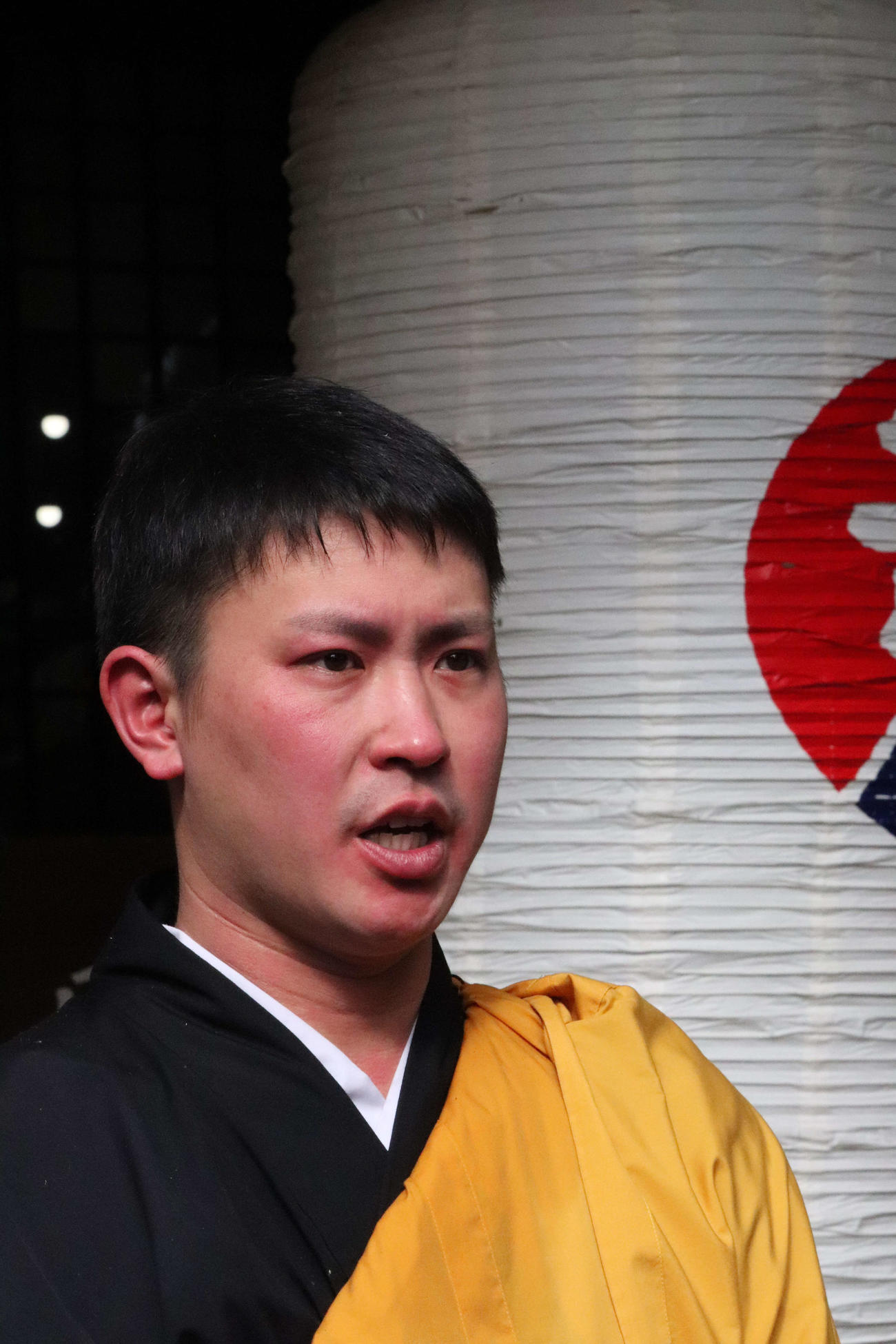 護摩行を終えた広島堂林翔太内野手（撮影・前原淳）