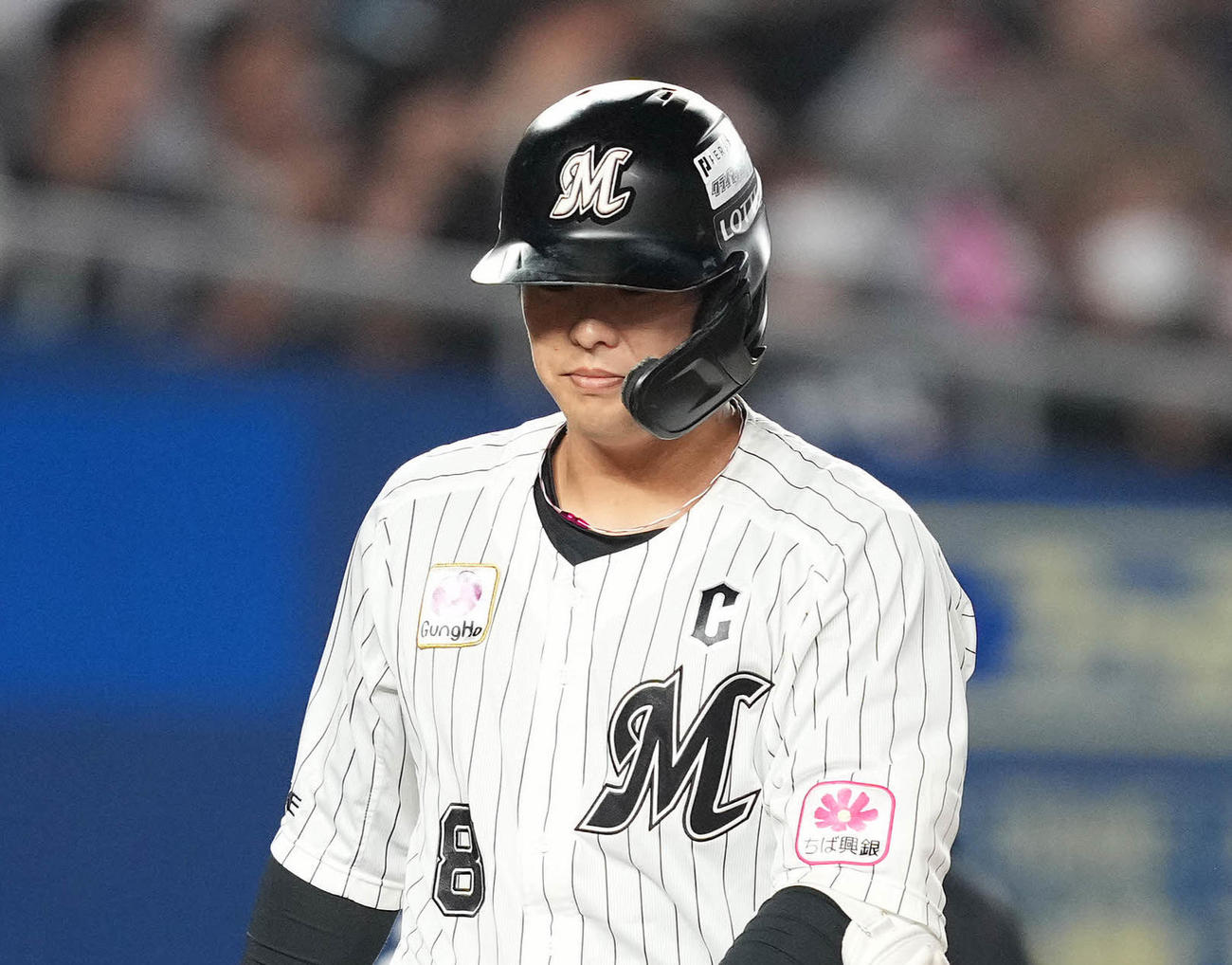 ロッテ中村奨吾（2023年10月16日撮影）