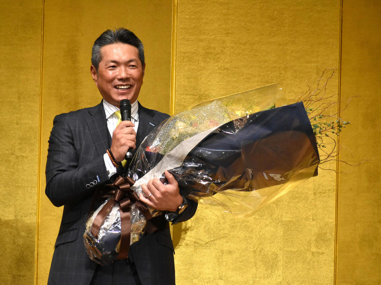 激励会であいさつする小久保監督（撮影・只松憲)