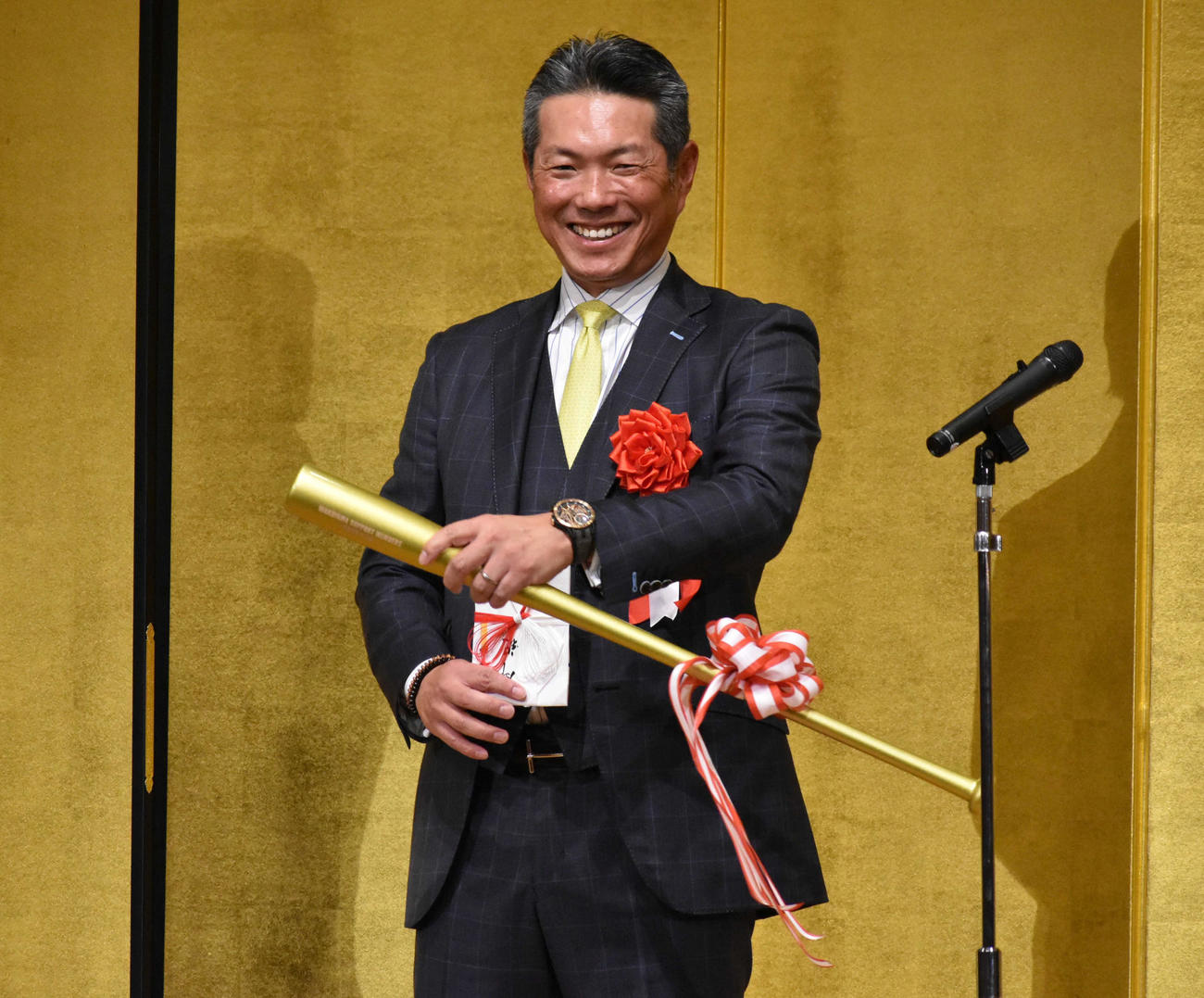 激励会であいさつする小久保監督（撮影・只松憲）