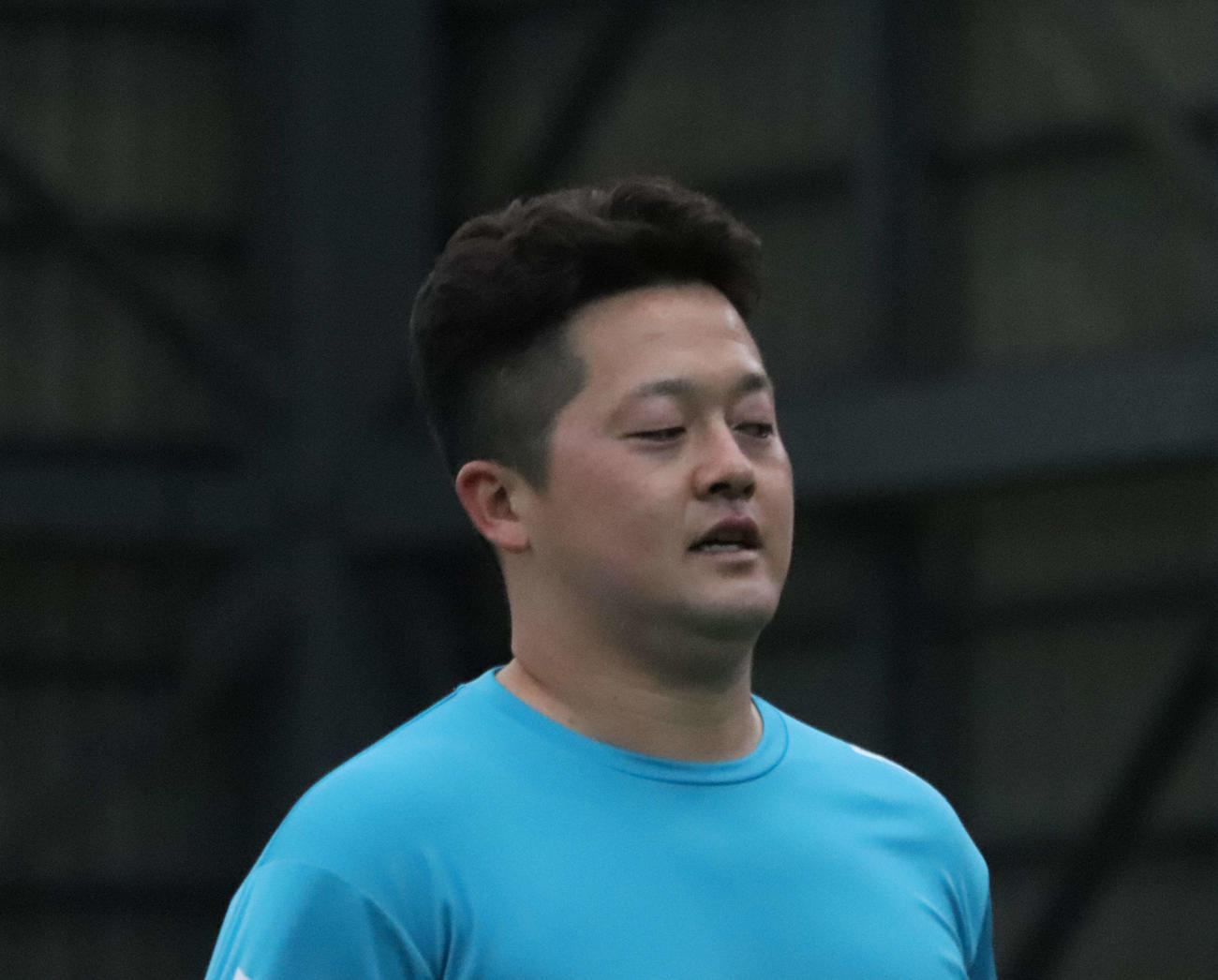 自主トレを公開したDeNA牧（撮影・小早川宗一郎）