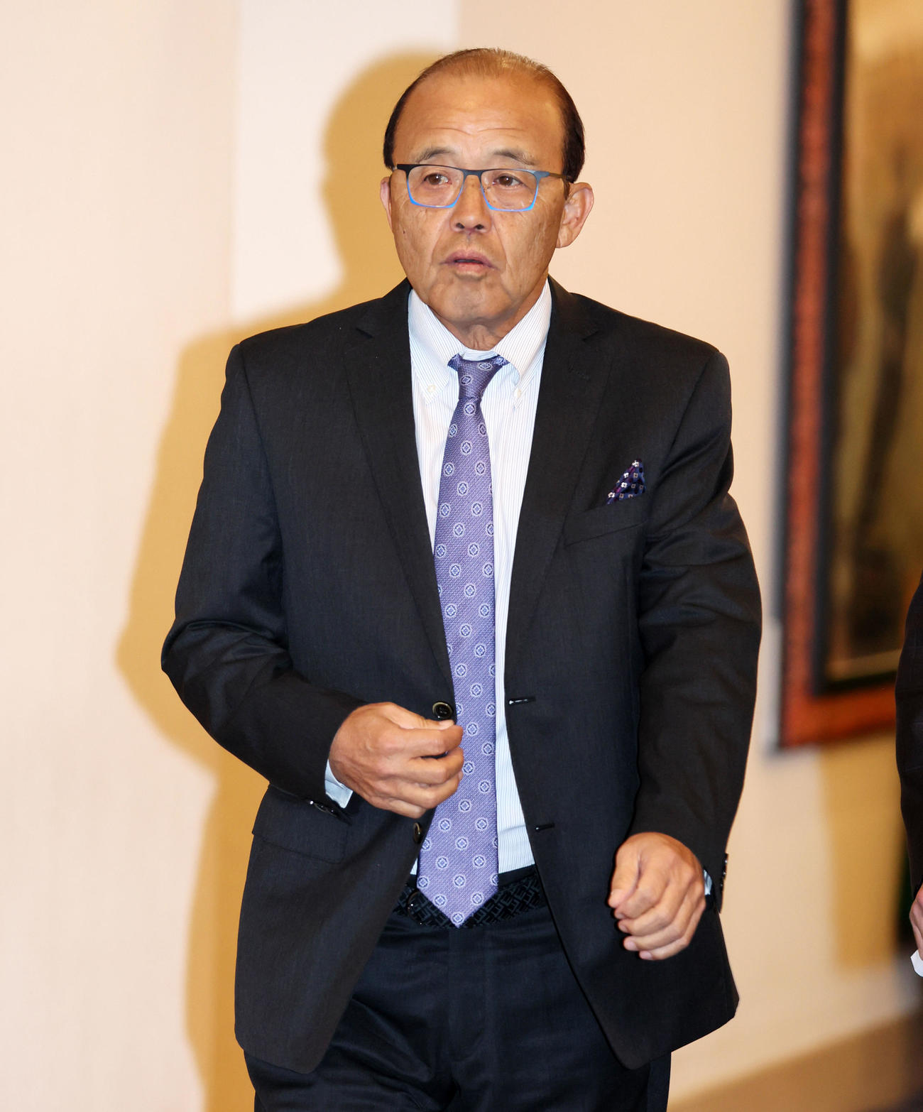阪神の合同スタッフ会議に出席する岡田監督（撮影・加藤哉）
