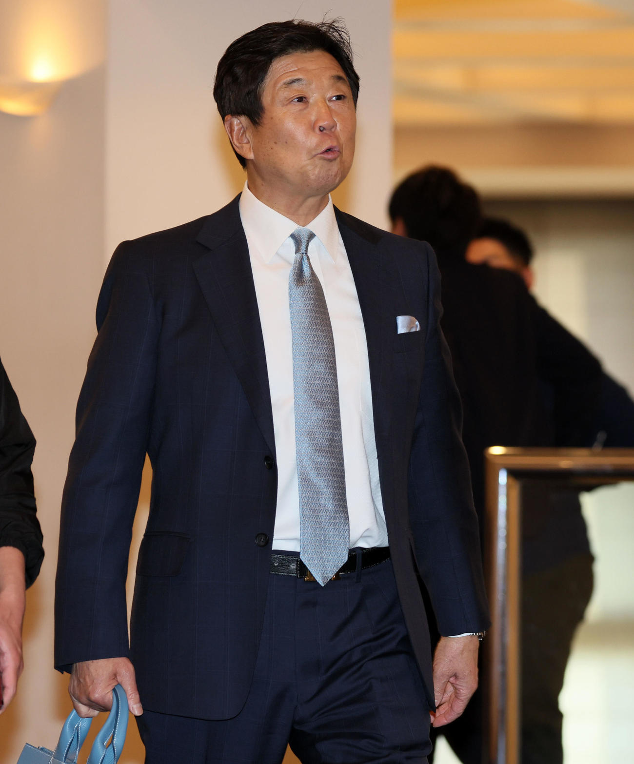 阪神の合同スタッフ会議に出席する平田ヘッドコーチ（撮影・加藤哉）