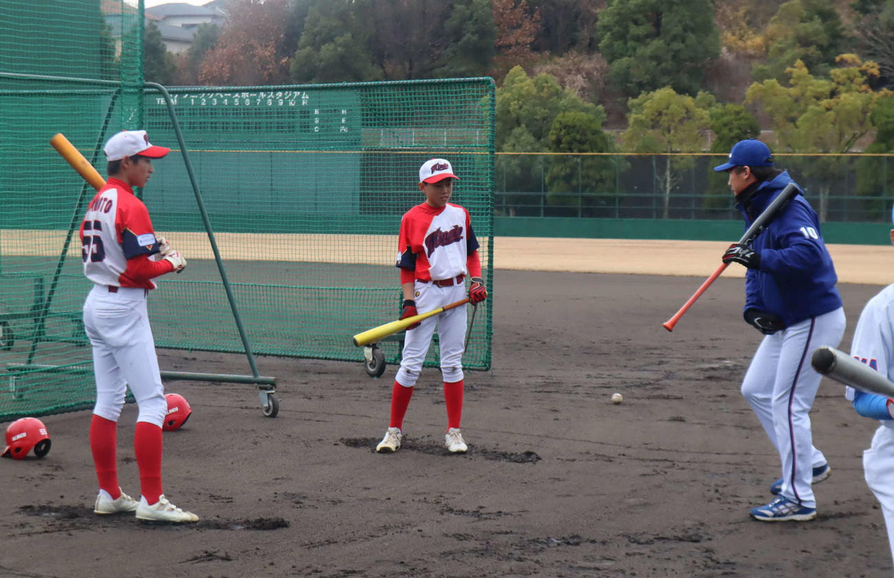 パナソニック野球部による打撃指導の様子