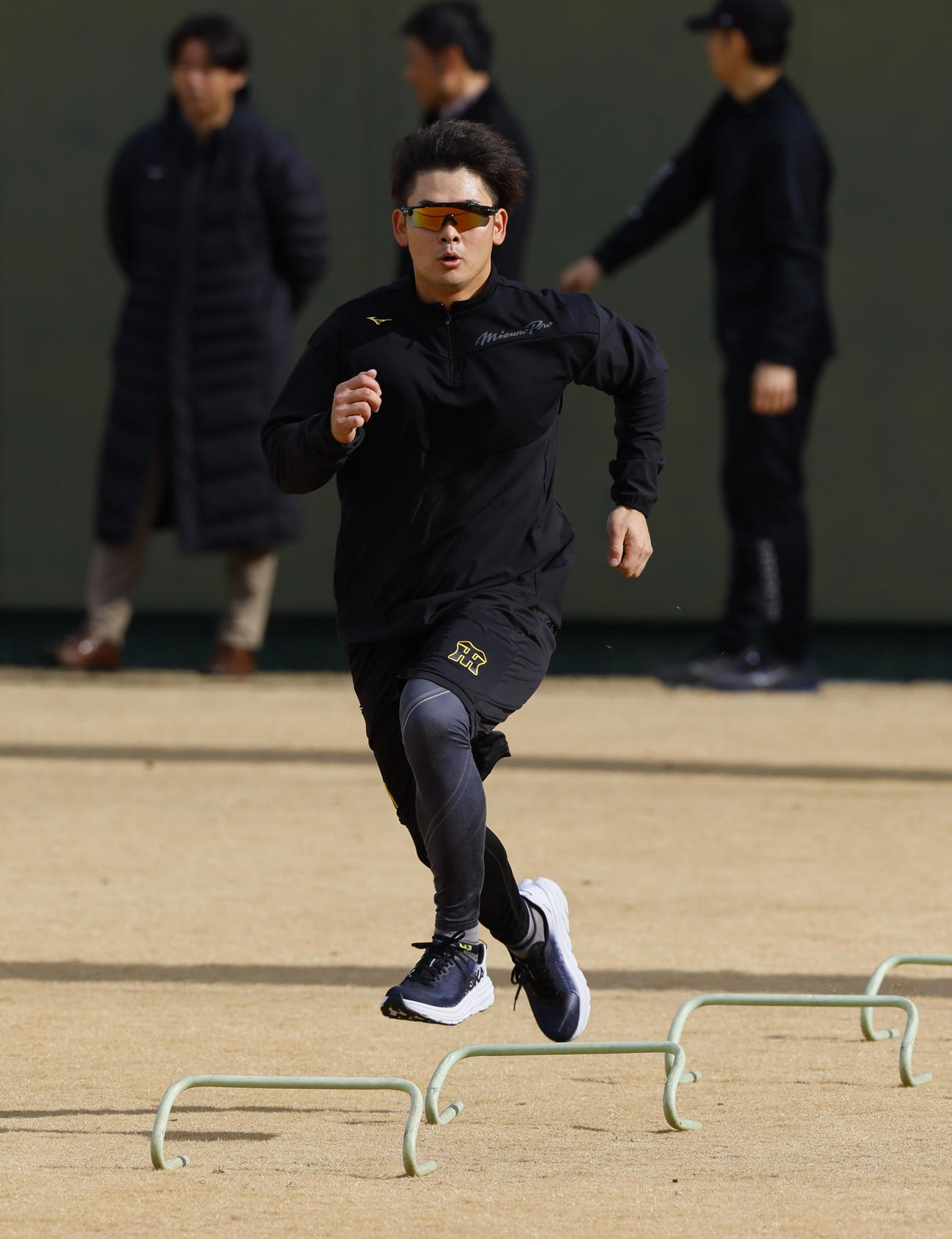 トレーニングする野口（撮影・藤尾明華）
