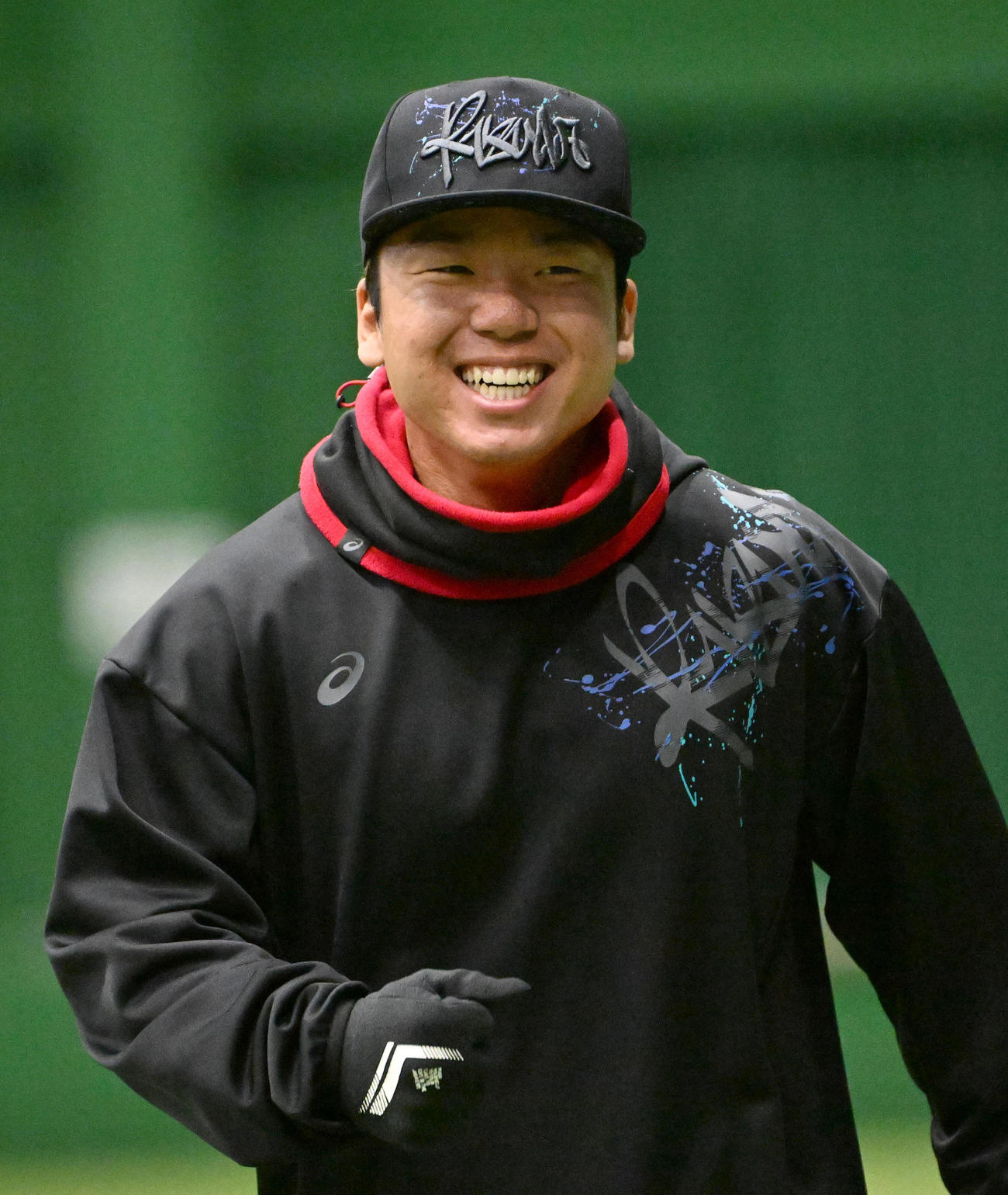 平均球速アップを目指す村上