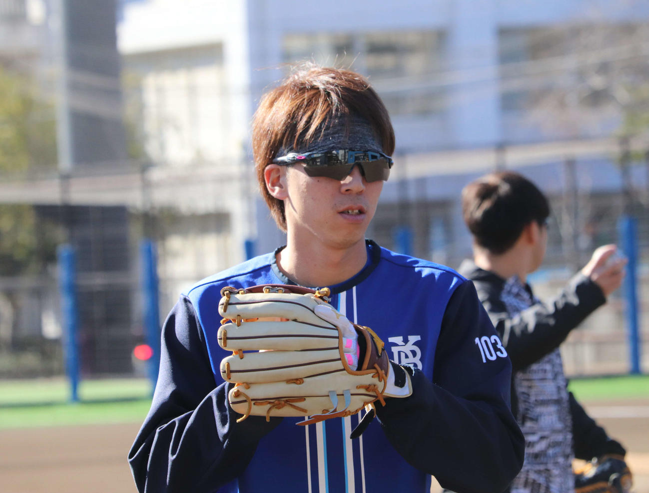 球団施設DOCKで自主トレを行ったDeNA育成の村川（撮影・小早川宗一郎）