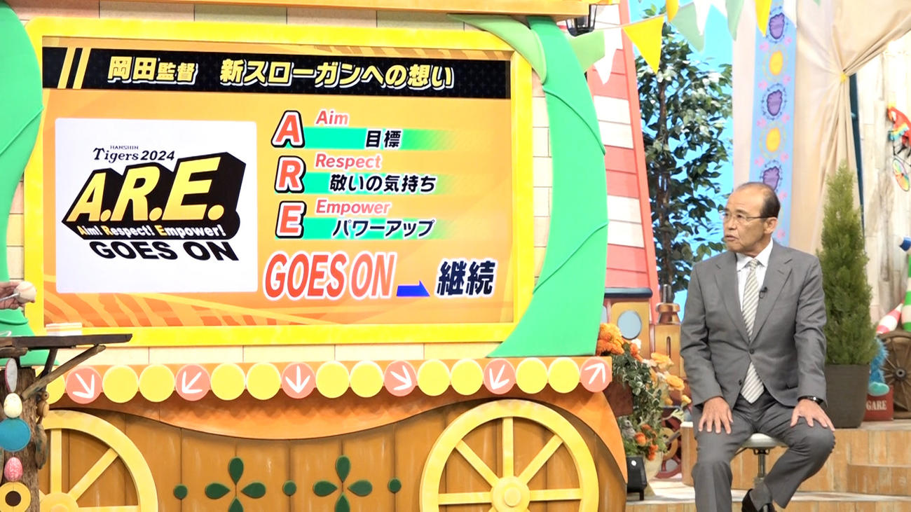 MBSテレビ「せやねん」に出演した阪神岡田監督（球団提供）