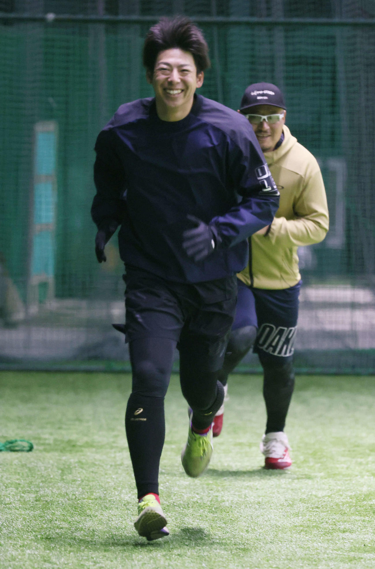合同自主トレで走り込む広島野間（撮影・加藤孝規）