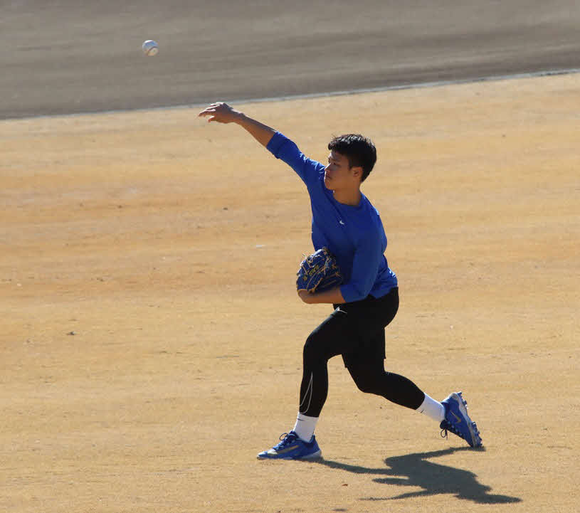 3度の風呂でコンディションを整えている日本ハム孫（撮影・永野高輔）