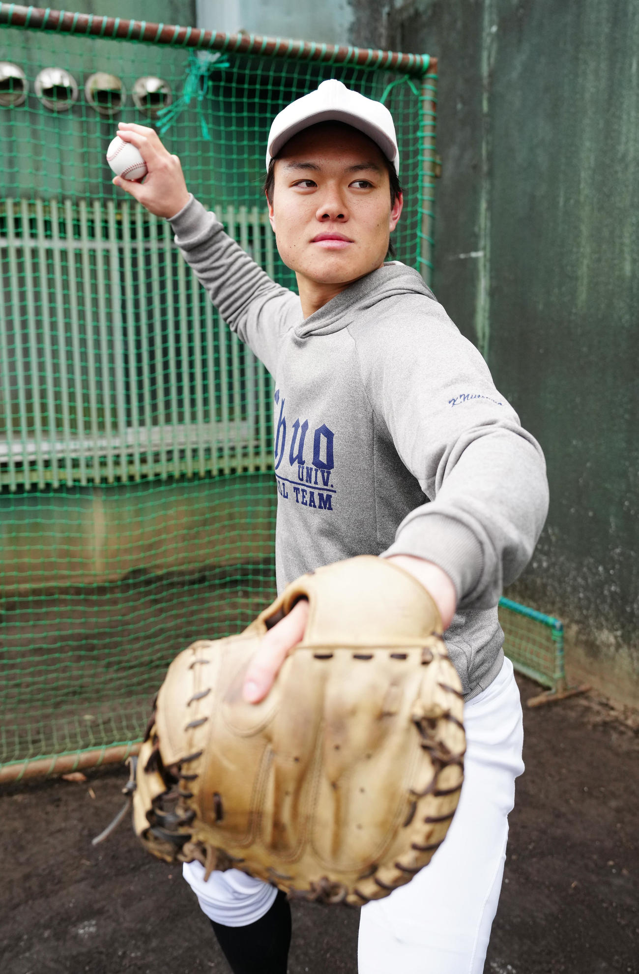 中大の練習に参加した浜松開誠館・新妻（撮影・江口和貴）