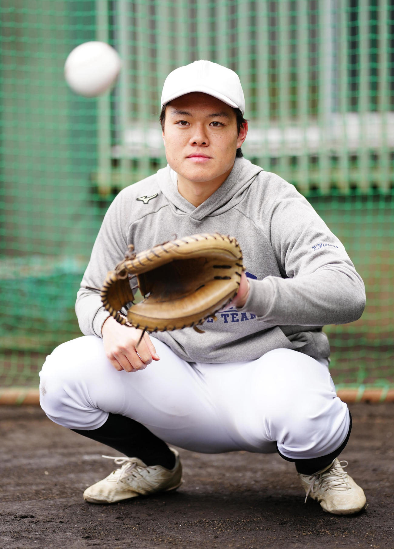 中大の練習に参加した浜松開誠館・新妻（撮影・江口和貴）