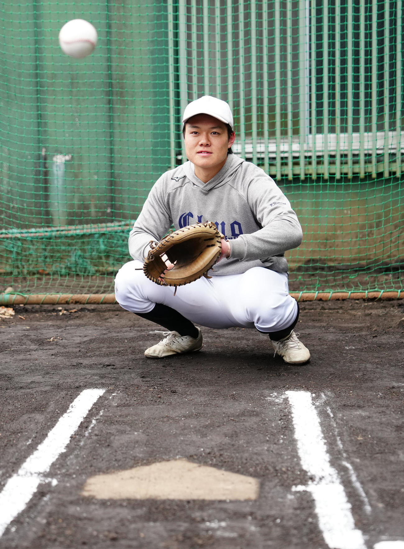 中大の練習に参加した浜松開誠館・新妻（撮影・江口和貴）