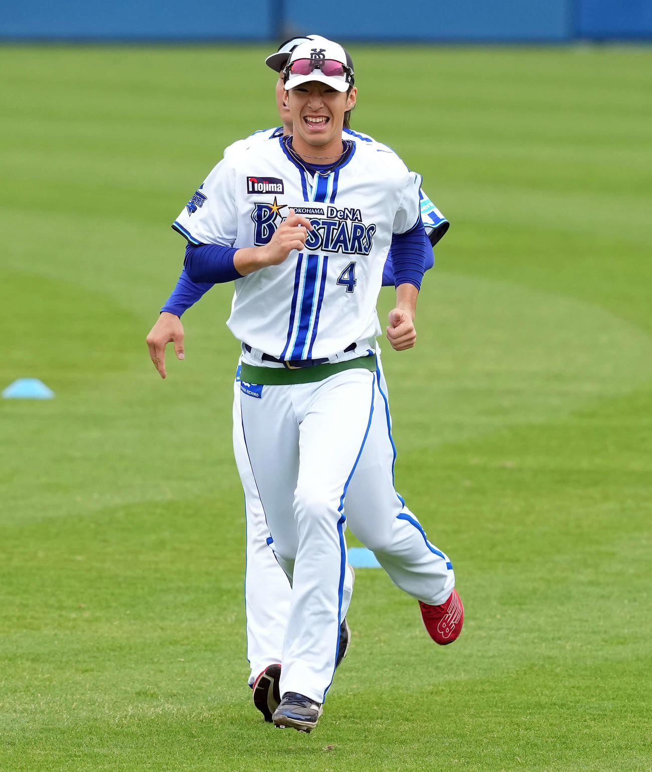 チューブランで笑顔を見せるDeNAドラフト1位の度会（撮影・たえ見朱実）