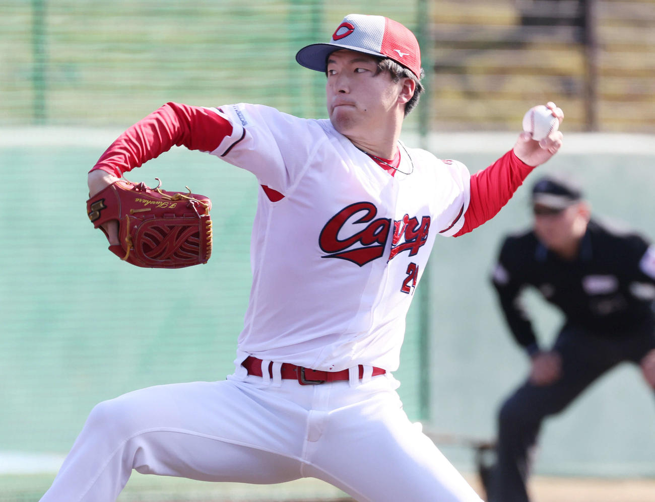 紅白戦で好投の広島黒原（撮影・加藤孝規）